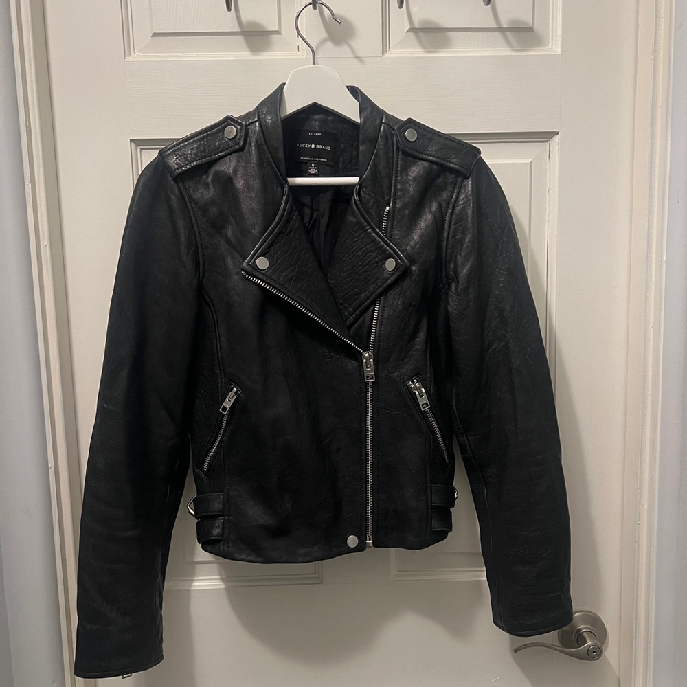 Authentic Black Leather Biker Jacket